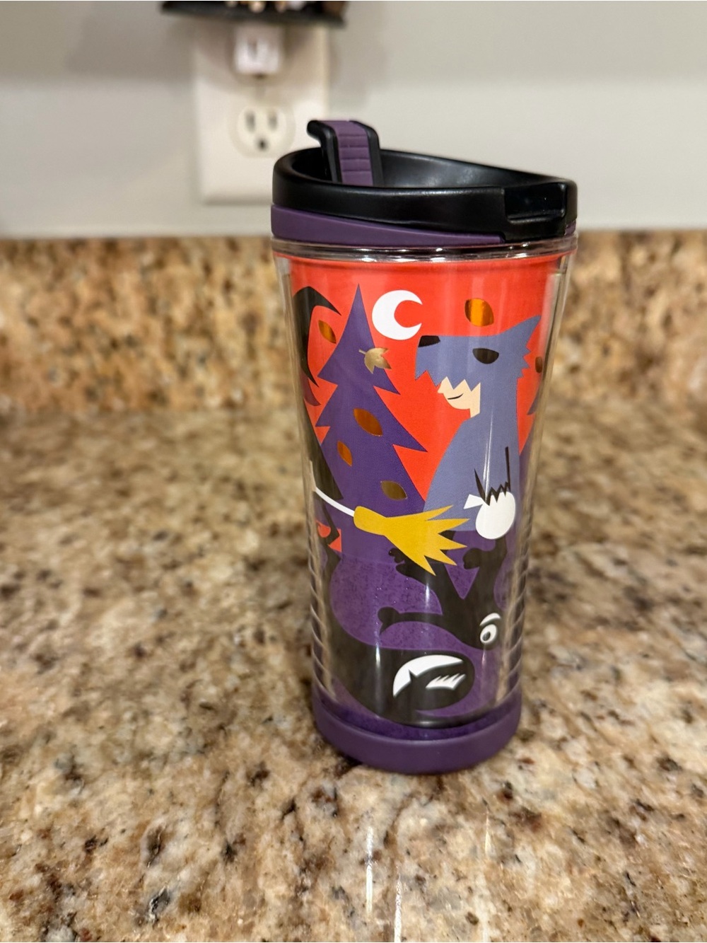 New STARBUCKS Korea Mini 8 oz Halloween Witch Skeleton Thermal Tumbler 2010